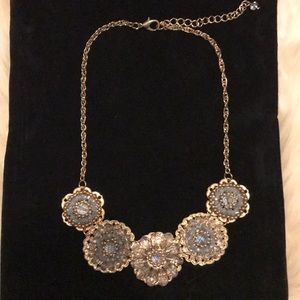 Blue Beaded Statement Necklace